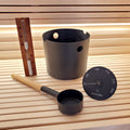 SaunaLife Essentials Set 2 aluminum sauna bucket and ladle set, Black