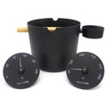 SaunaLife Essentials Set 5 aluminum sauna bucket and ladle with thermometer and hygrometer