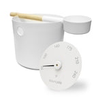 SaunaLife Essentials Set 6 aluminum sauna bucket and ladle with thermometer
