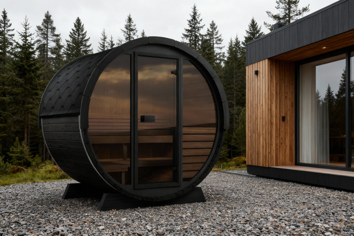 SaunaLife EE6 Ergo Elegance Series 4-person Outdoor Barrel Sauna