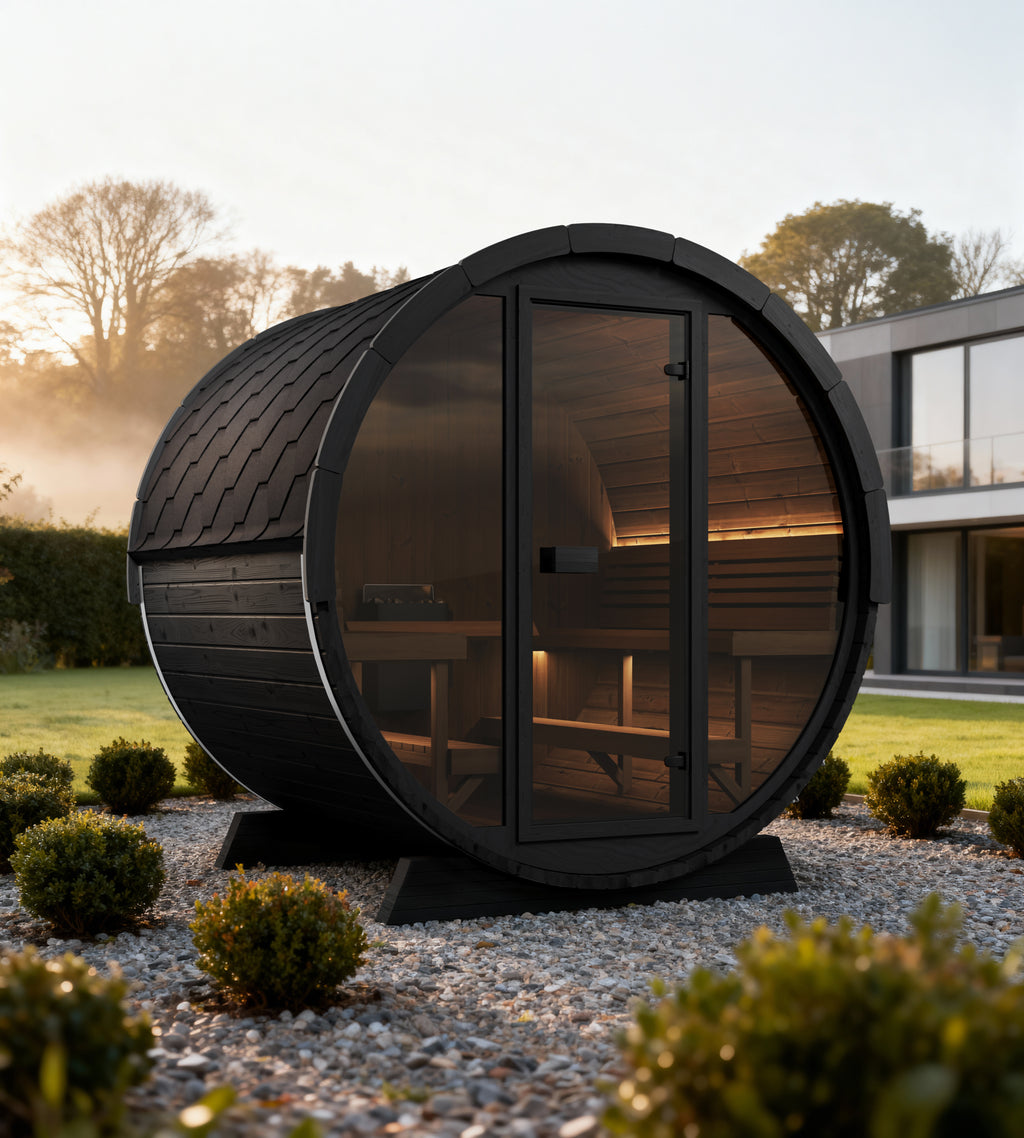 SaunaLife EE8 Ergo Elegance Series 6-person Outdoor Barrel Sauna