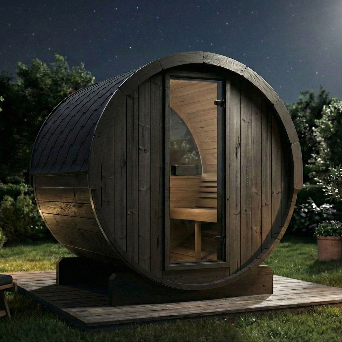 SaunaLife E7 Ergo Series 4-person Outdoor Barrel Sauna