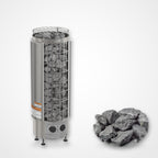 Harvia Cilindro PC60 6kW electric sauna heater with built-in controls and sauna stones