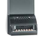 Close-up of the Saunum AirSolo Wall in-wall sauna temperature and steam equalizer in anthracite