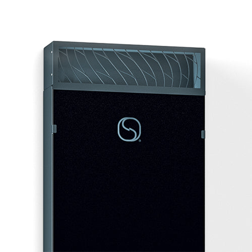 Close-up of the Saunum AirSolo 80 wall-mounted sauna temperature and steam equalizer with cap