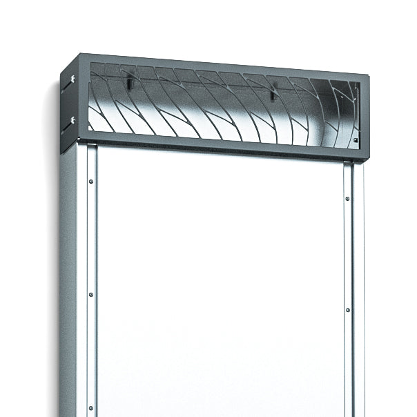 Close-up of the Saunum AirSolo Wall in-wall sauna temperature and steam equalizer, side angle