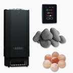 Saunum Air Perfect 7 7kW sauna heater package with AirIQ WiFi control and sauna stones, view 1
