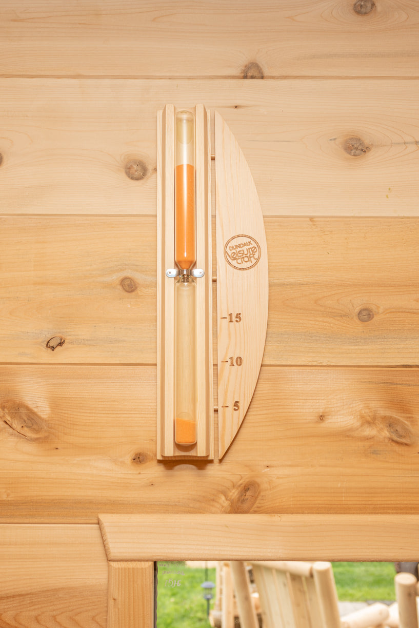Vertical window strip on the Dundalk CT Luna 4-Person Outdoor Sauna