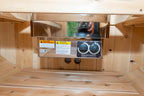 Heater controls inside the Dundalk CT Harmony 4-Person Outdoor Barrel Sauna