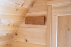 Interior wall of the Dundalk CT MiniPOD 4-Person Sauna with ventilation window