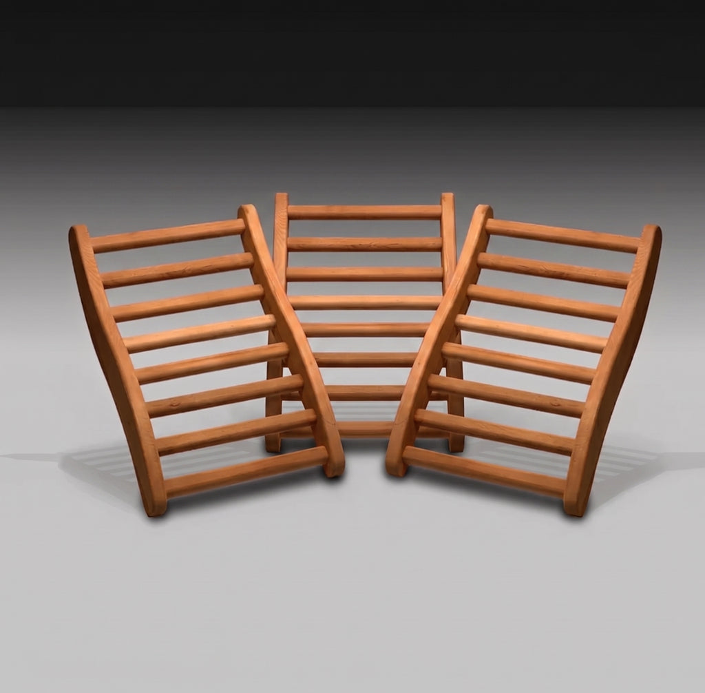 S-Shape Canadian Red Cedar Sauna Backrest (Set of 3)