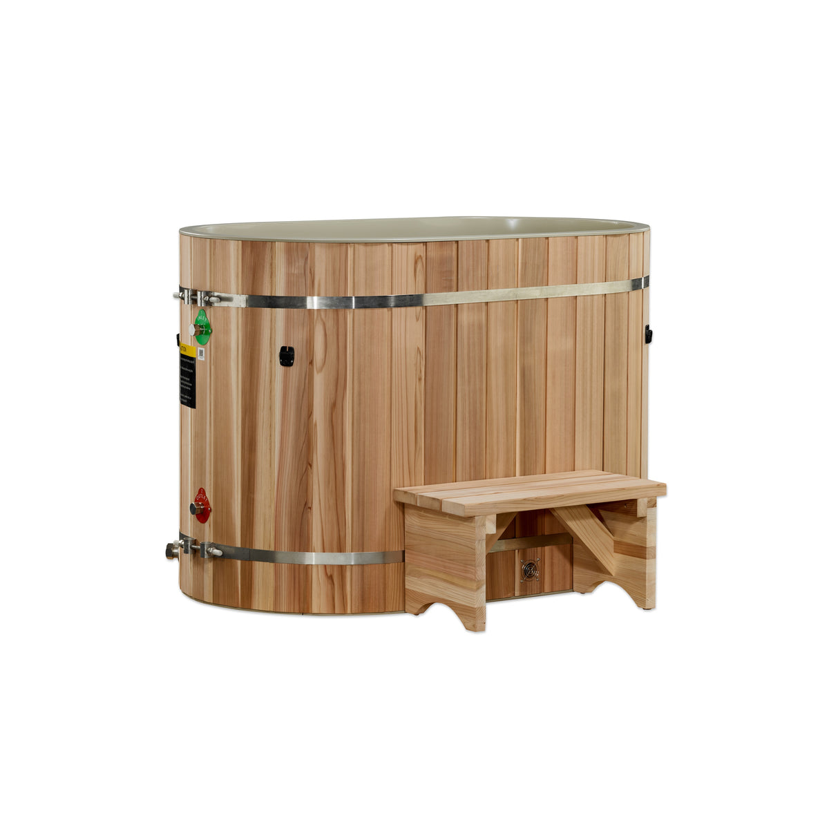 Dynamic Cold Therapy Oval Barrel Cold Plunge Pool - Pacific Cedar Exterior & PVC Interior