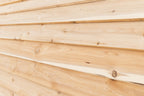 Cedar plank detail on the Dundalk CT Elation 4-Person Outdoor Barrel Sauna