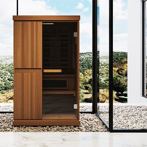 Finnmark Trinity combination sauna with Harvia heater and Spectrum Plus infrared heaters