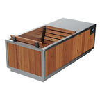 Finnmark SoulCold plunge tub with cedar backrest on a white background
