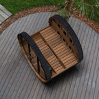 Finnmark FD-6 barrel sauna outdoors by day with the door open