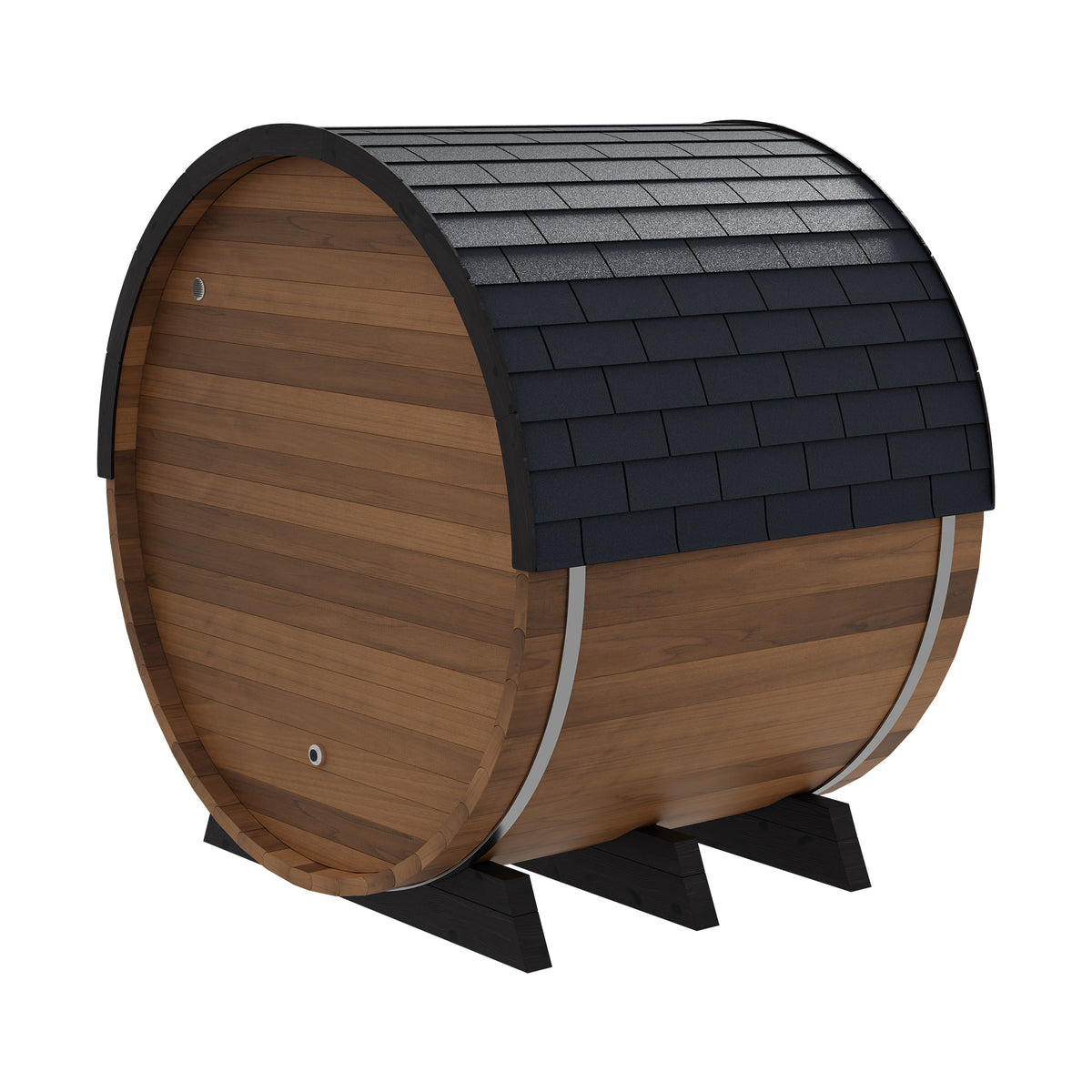 Finnmark FD-6 barrel sauna, rear side angle