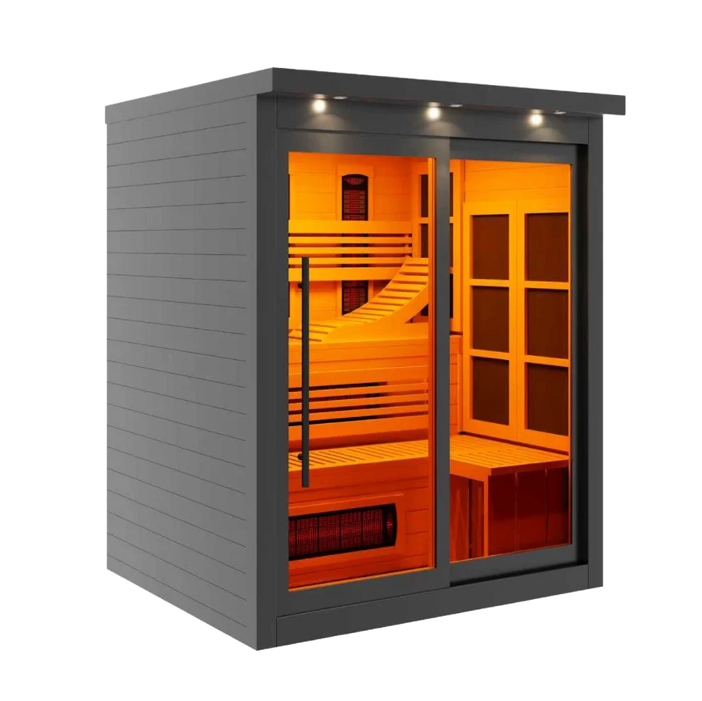 Golden Designs Monaco 6-Person Indoor Full Spectrum Infrared Sauna (Near Zero EMF) — Black Finish