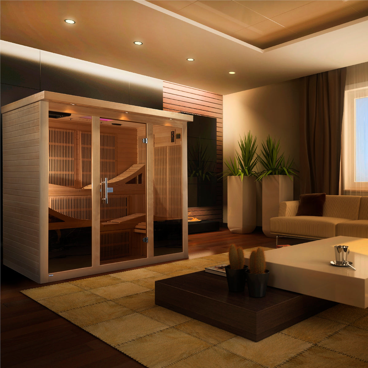 Golden Designs Monaco Limited Edition 6-Person Infrared Sauna (Near Zero EMF)