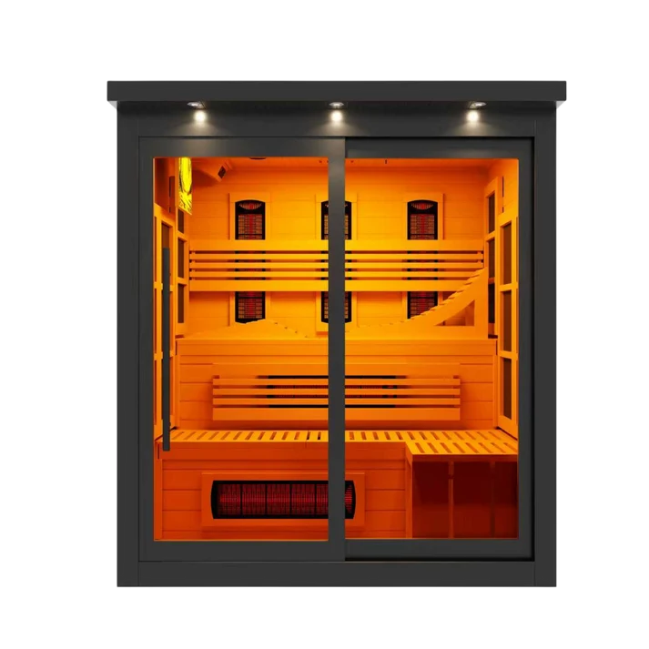 Golden Designs Monaco 6-Person Indoor Full Spectrum Infrared Sauna (Near Zero EMF) — Black Finish