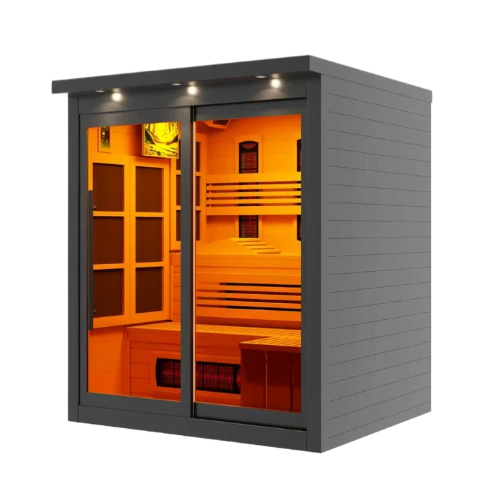 Golden Designs Monaco 6-Person Indoor Full Spectrum Infrared Sauna (Near Zero EMF) — Black Finish