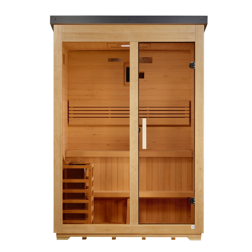 Golden Designs Arlberg Flat Roof 3-Person Outdoor Traditional Sauna