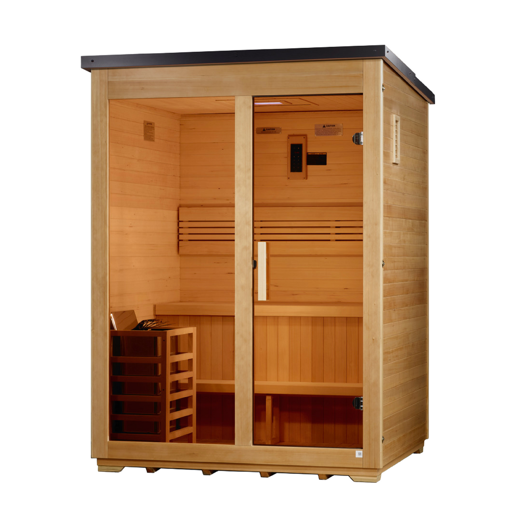 Golden Designs Arlberg Flat Roof 3-Person Outdoor Traditional Sauna