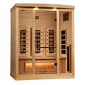 Golden Designs Reserve Edition 3-Person Indoor Full Spectrum Infrared Sauna (Near Zero EMF) — with Himalayan Salt Bars