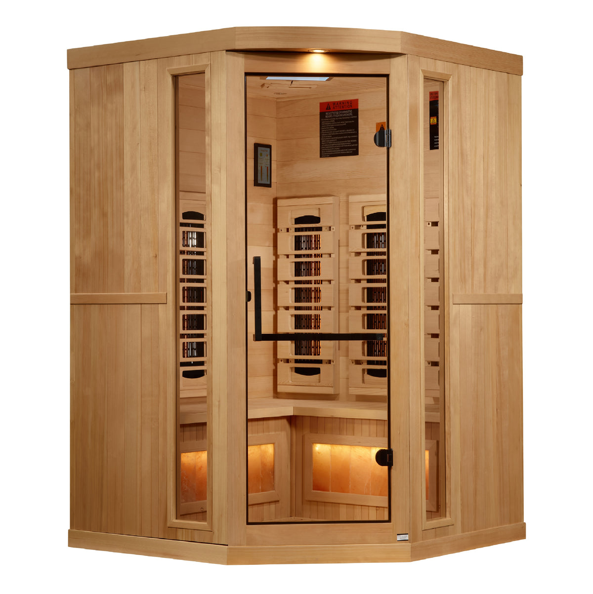 Golden Designs Reserve Edition 3-Person Indoor Corner Full Spectrum Infrared Sauna (Near Zero EMF)