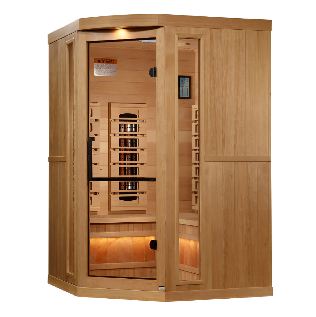 Golden Designs Reserve Edition 3-Person Indoor Corner Full Spectrum Infrared Sauna (Near Zero EMF)