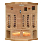 Golden Designs Reserve Edition 3-Person Indoor Corner Full Spectrum Infrared Sauna (Near Zero EMF)