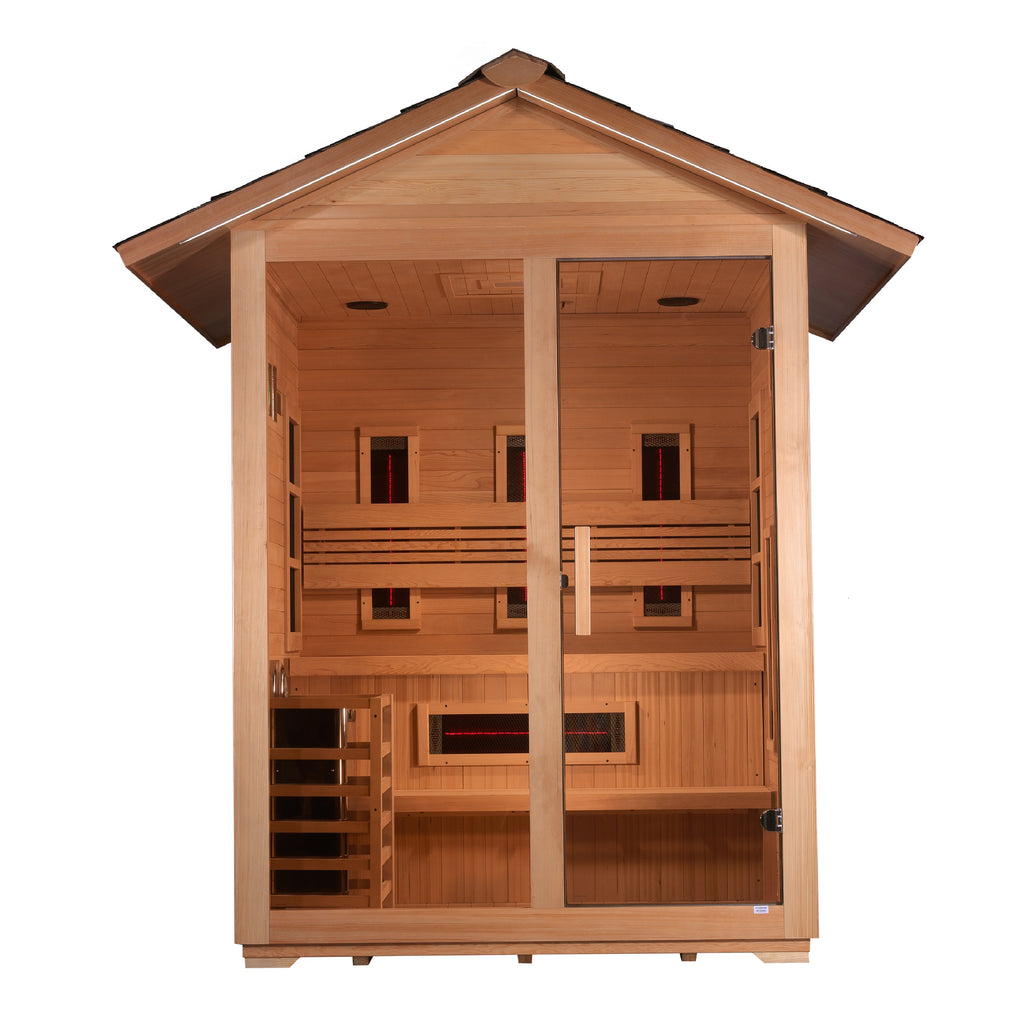 Golden Designs Carinthia 3-Person Outdoor Hybrid Sauna (Full Spectrum)