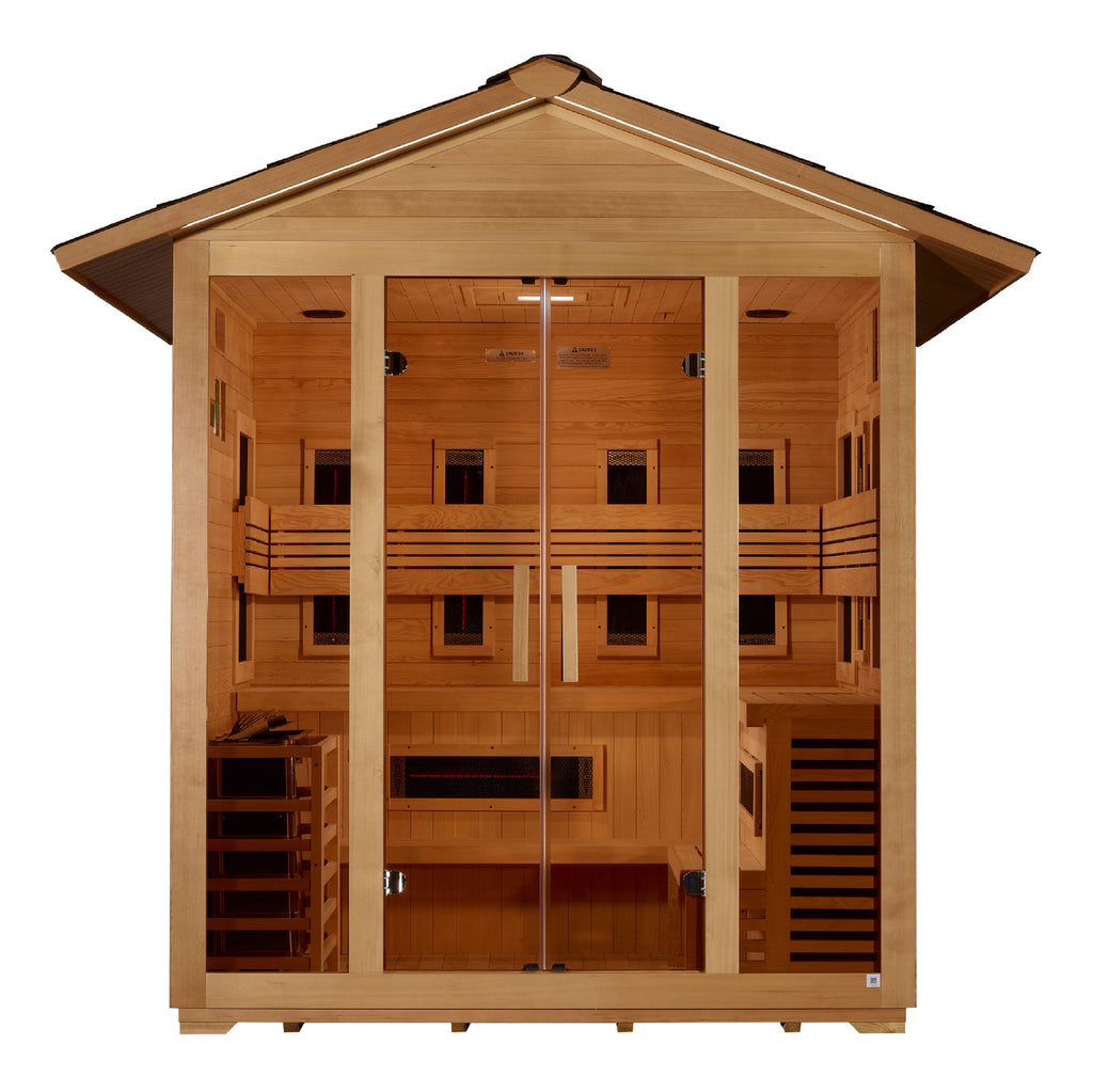 Golden Designs Gargellen 5-Person Outdoor Hybrid Sauna (Full Spectrum)