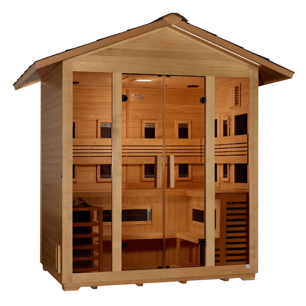 Golden Designs Gargellen 5-Person Outdoor Hybrid Sauna (Full Spectrum)