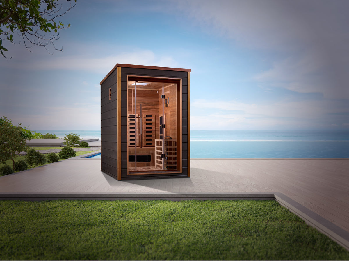 Golden Designs Nora 2-Person Outdoor Hybrid Sauna (Full Spectrum)