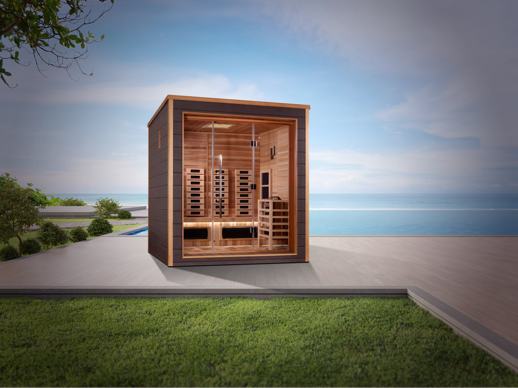 Golden Designs Visby 3-Person Outdoor Hybrid Sauna (Full Spectrum)
