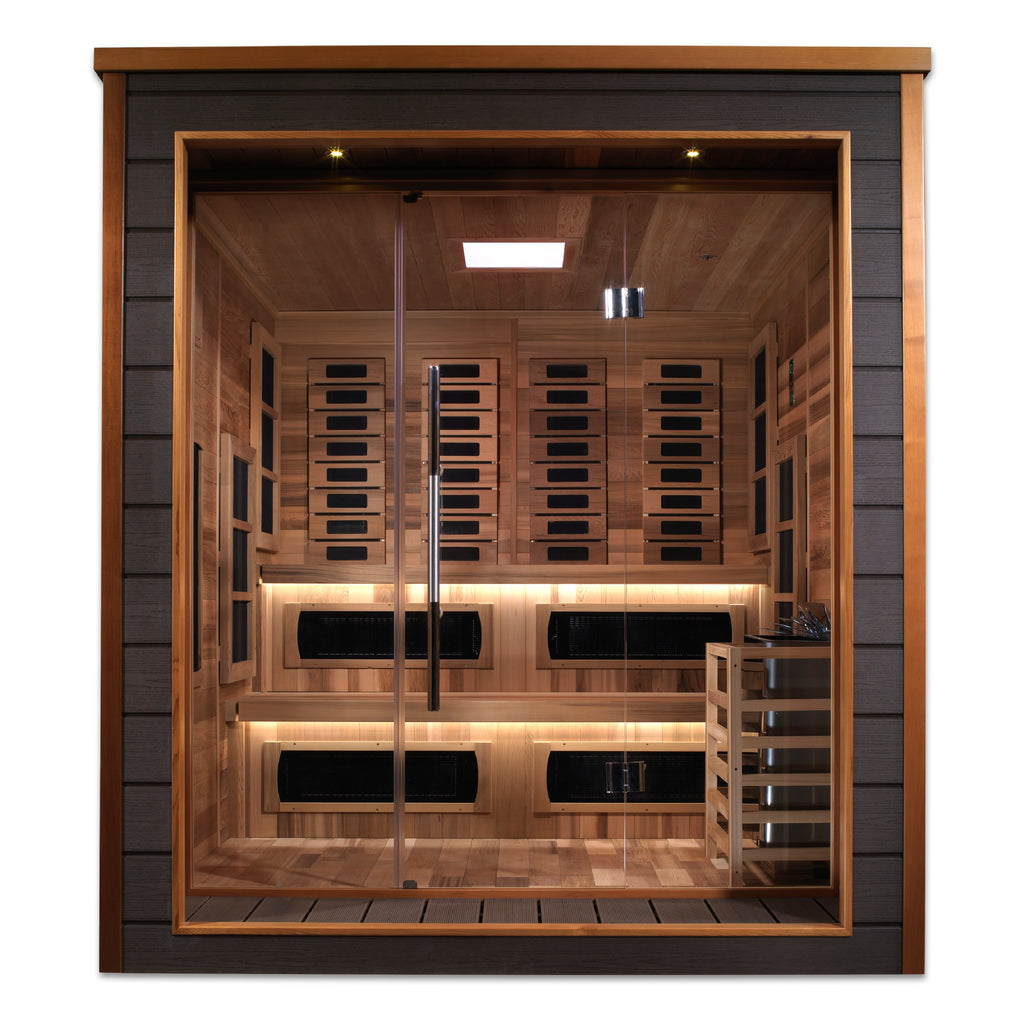 Golden Designs Karlstad 6-Person Outdoor Hybrid Sauna (Full Spectrum)