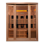 Golden Designs Reserve Edition 3-Person Indoor Full Spectrum Infrared Sauna (Near Zero EMF) — with Himalayan Salt Bar