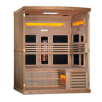 Golden Designs Reserve Edition 3-Person Indoor Full Spectrum Infrared Sauna (Near Zero EMF) — with Himalayan Salt Bar