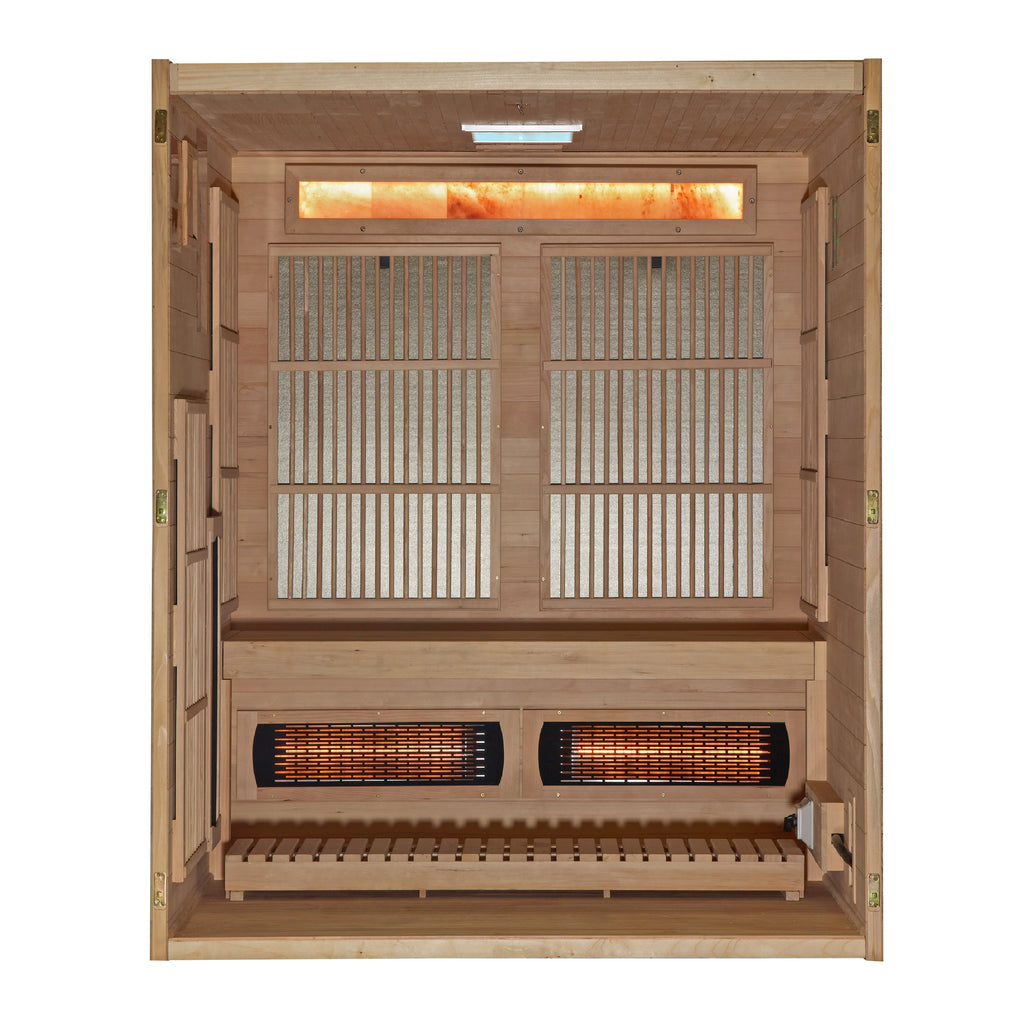 Golden Designs Soria 3-Person Indoor Hybrid Sauna (Full Spectrum)