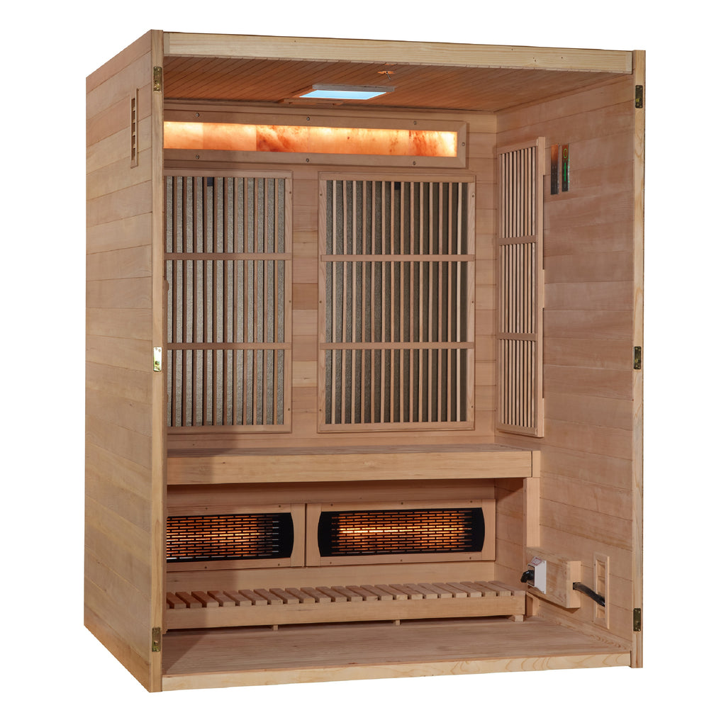 Golden Designs Soria 3-Person Indoor Hybrid Sauna (Full Spectrum)