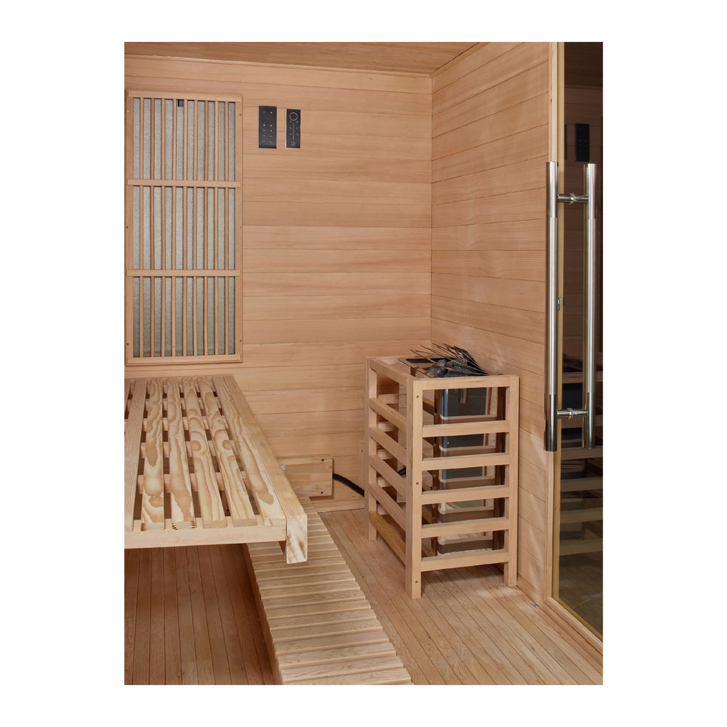 Golden Designs Soria 3-Person Indoor Hybrid Sauna (Full Spectrum)