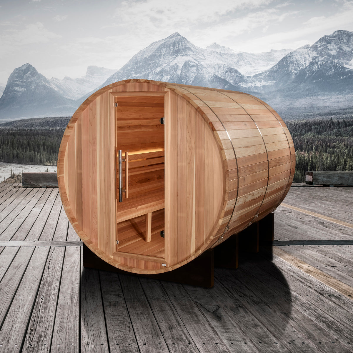 Golden Designs Klosters 6-Person Outdoor Barrel Traditional Sauna