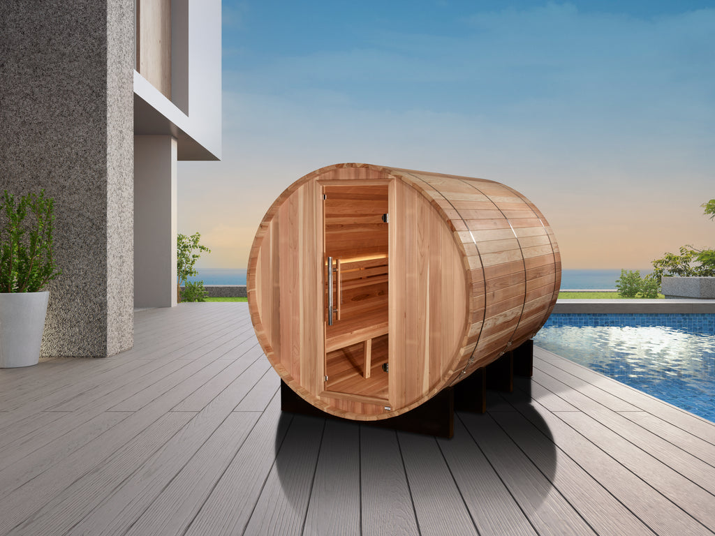 Golden Designs Klosters 6-Person Outdoor Barrel Traditional Sauna