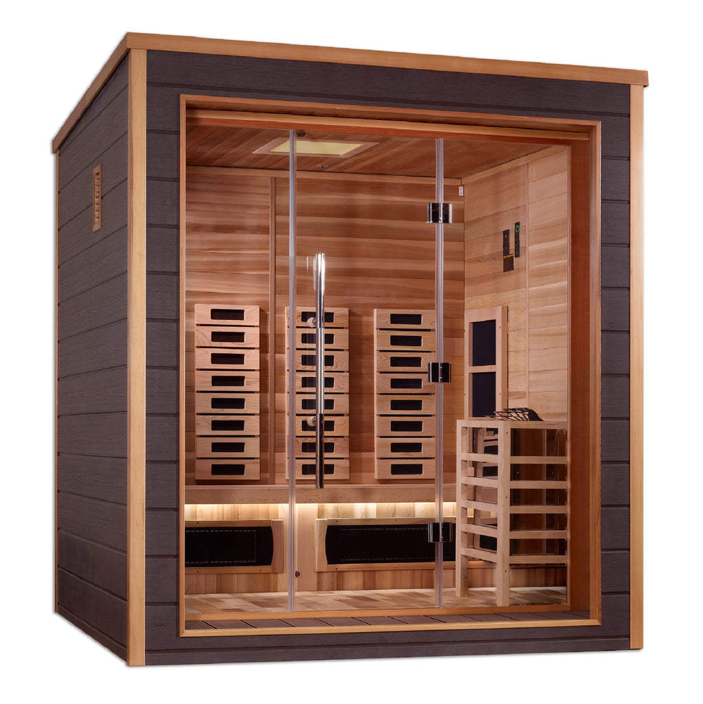 Golden Designs Visby 3-Person Outdoor Hybrid Sauna (Full Spectrum)