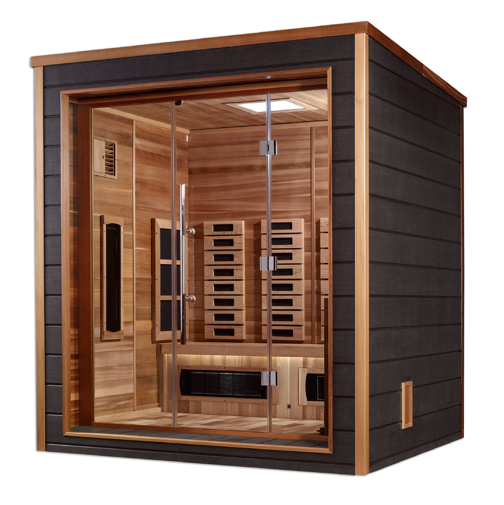 Golden Designs Visby 3-Person Outdoor Hybrid Sauna (Full Spectrum)