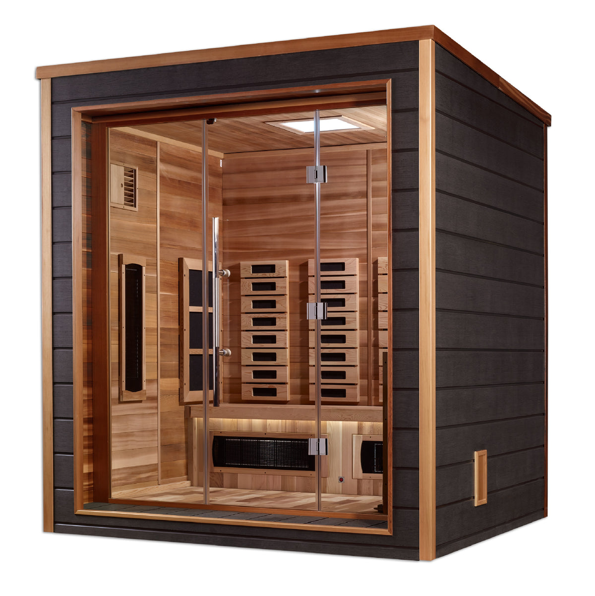 Golden Designs Visby 3-Person Outdoor Hybrid Sauna (Full Spectrum)