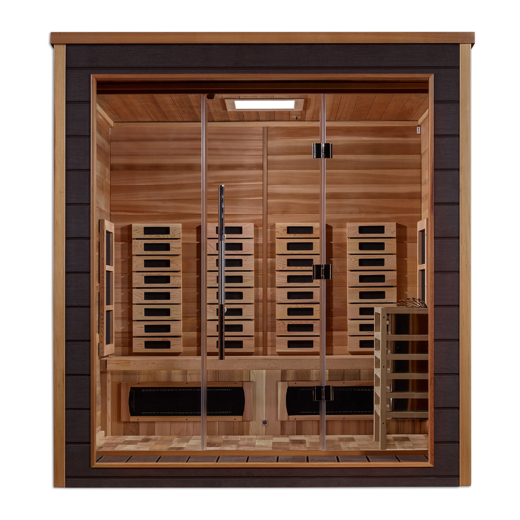 Golden Designs Visby 3-Person Outdoor Hybrid Sauna (Full Spectrum)