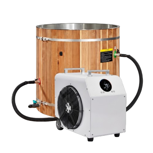 Dynamic Cold Therapy Barrel Cold Plunge - Pacific Cedar Exterior & Stainless Steel Interior