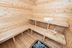 Interior benches of the Dundalk CT Georgian 6-Person Outdoor Cabin Sauna